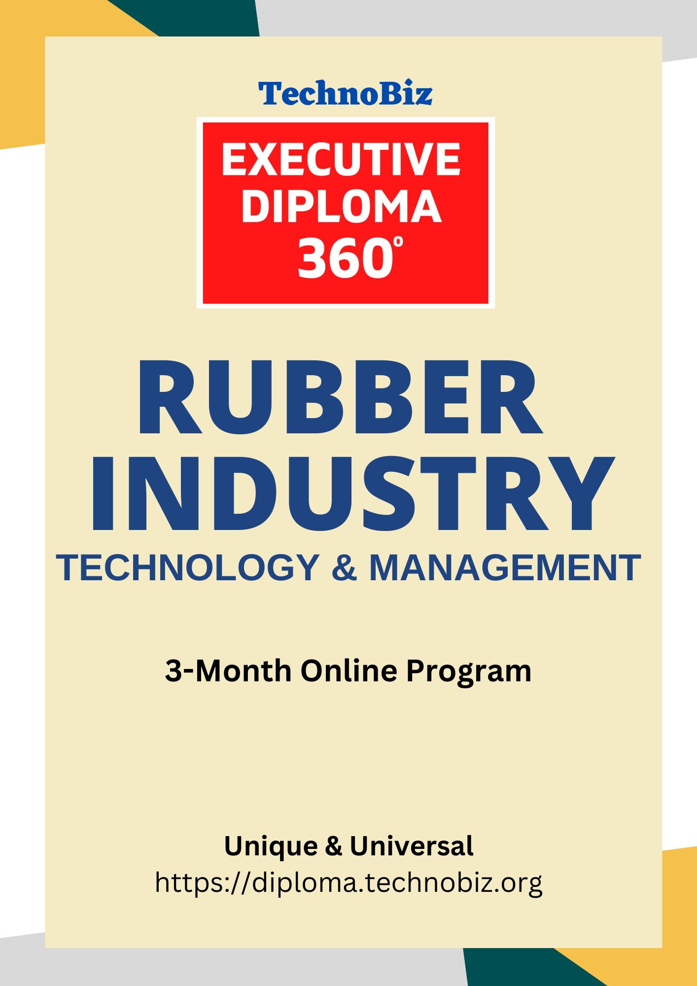 Executive Diploma 360o - Rubber Industry Technology & Management
